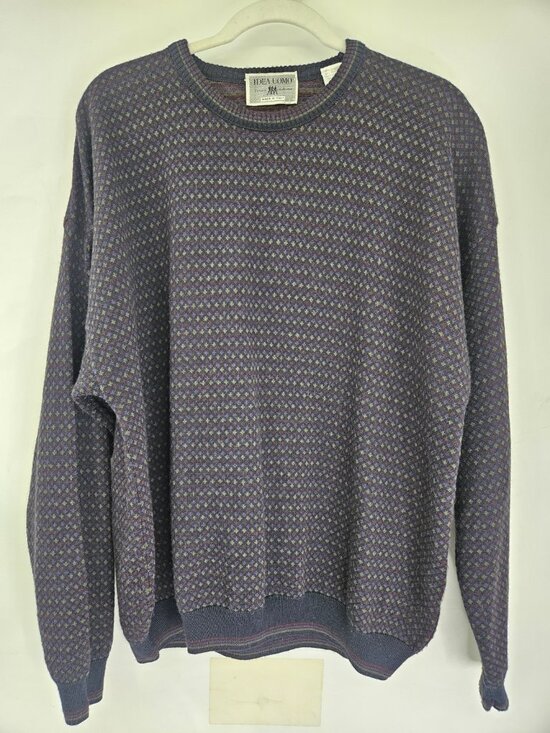 Linea Uomo Other - Idea Uomo Sweater Mens XL Blue Multicolor Vintage Y2K Dad Italy Knit Pullover